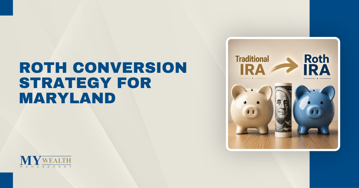 Illustration of a Traditional IRA to Roth IRA conversion, showing retirement savings being transferred from a pre-tax IRA to a Roth IRA as part of a retirement tax planning strategy.